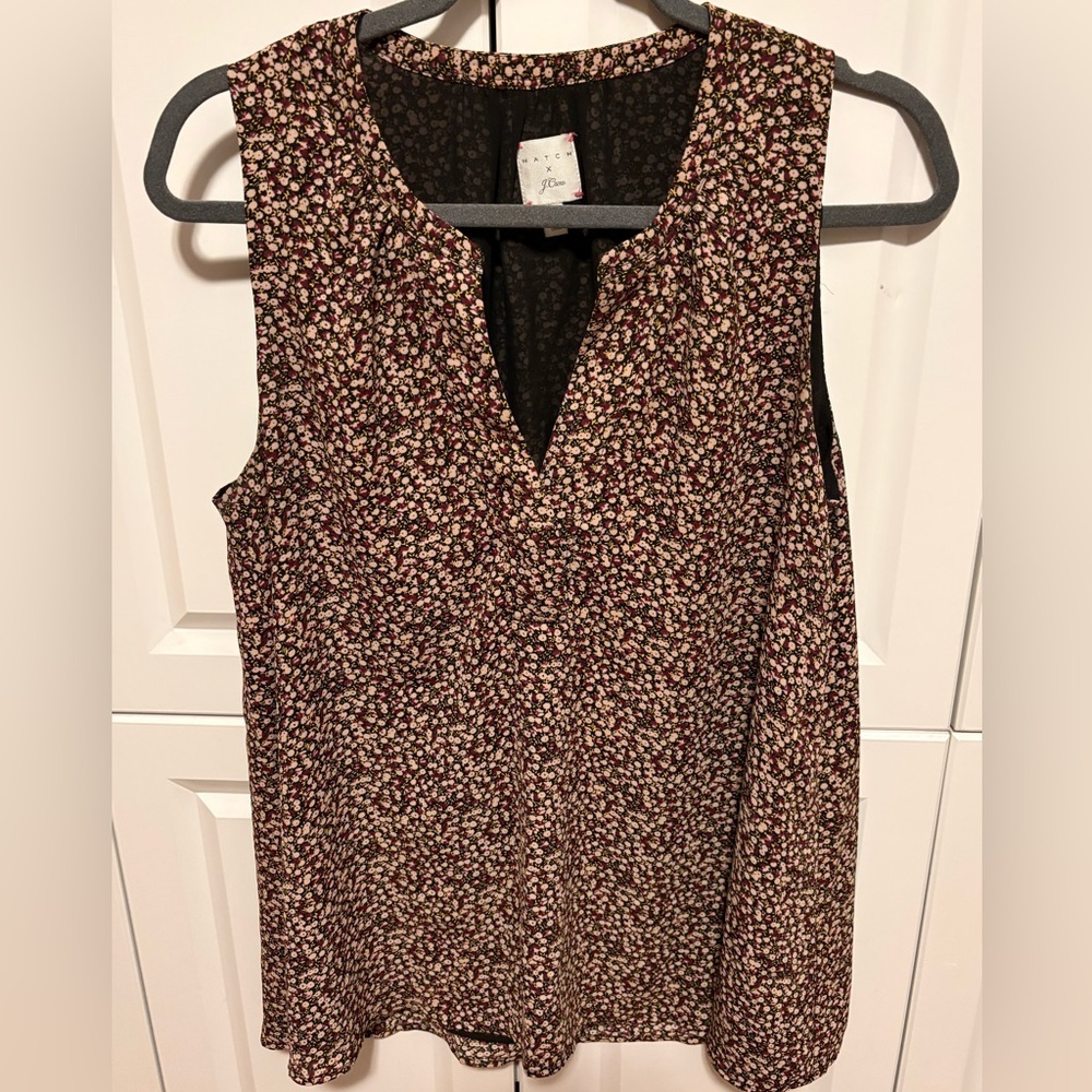 J.Crew x Hatch Floral Sleeveless V-Neck Maternity Blouse Top Size M-L